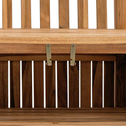 vidaXL Bank mit Speicher Braun 228 x 60 x 90 cm Massivholz Teak