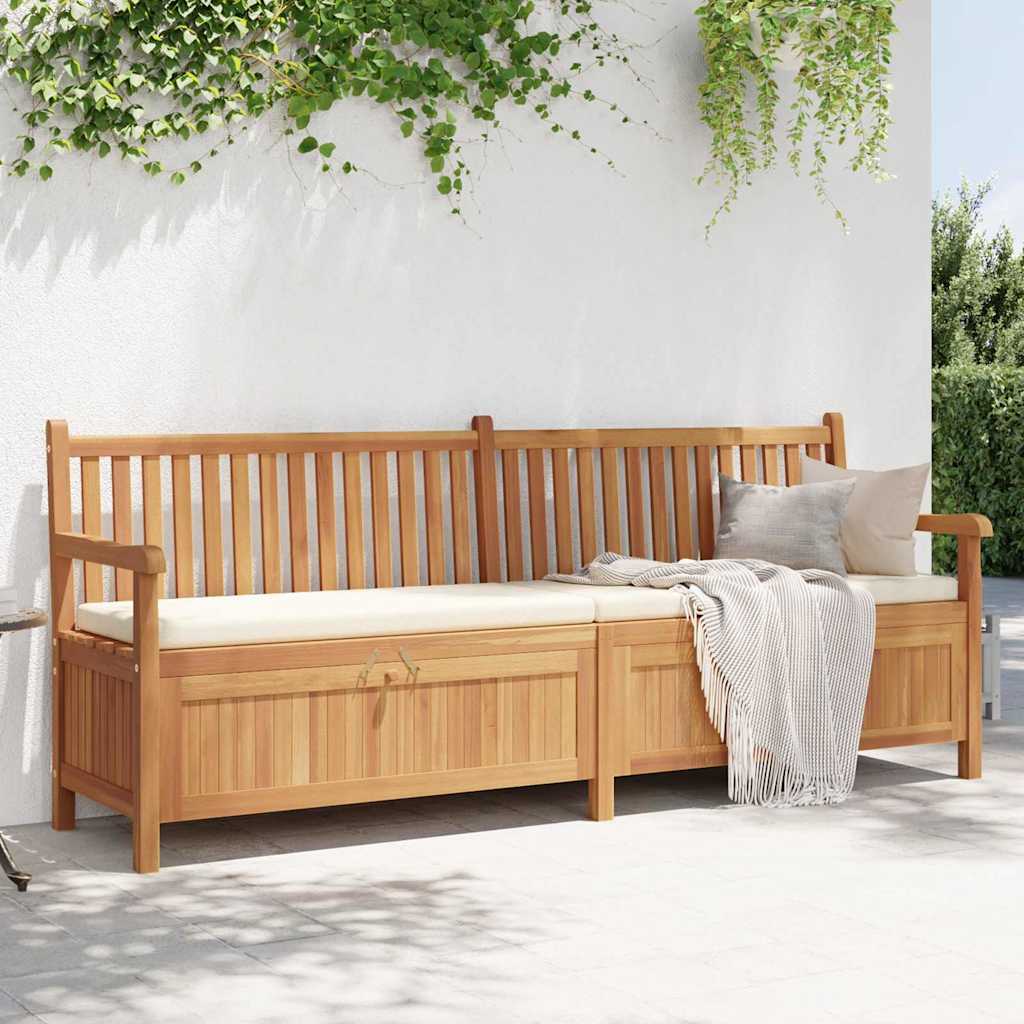 vidaXL Bank mit Speicher Braun 228 x 60 x 90 cm Massivholz Teak