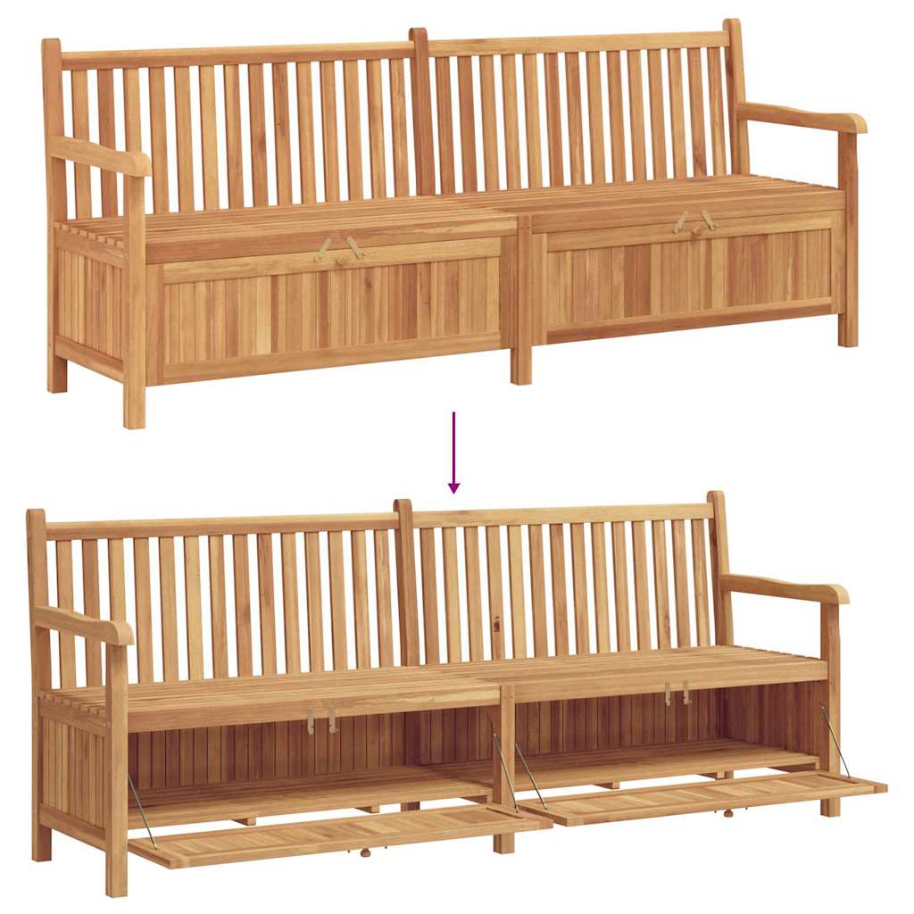 vidaXL Bank mit Speicher Braun 228 x 60 x 90 cm Massivholz Teak