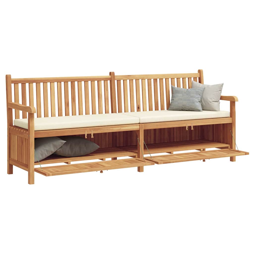 vidaXL Bank mit Speicher Braun 228 x 60 x 90 cm Massivholz Teak
