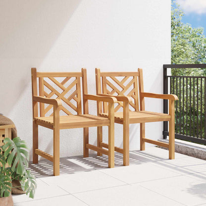 vidaXL Stuhl 2 pcs Braun 60 x 58 x 90 cm Massivholz Teak