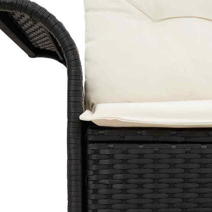 Gartensofa mit Kissen Schwarz 141 x 62 x 69cm Poly-Rattan