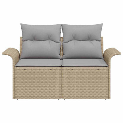 Gartensofa mit Kissen Beige 141 x 62 x 69cm Poly-Rattan