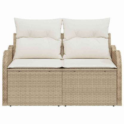 Gartensofa mit Kissen Beige 121 x 62 x 69cm Poly-Rattan