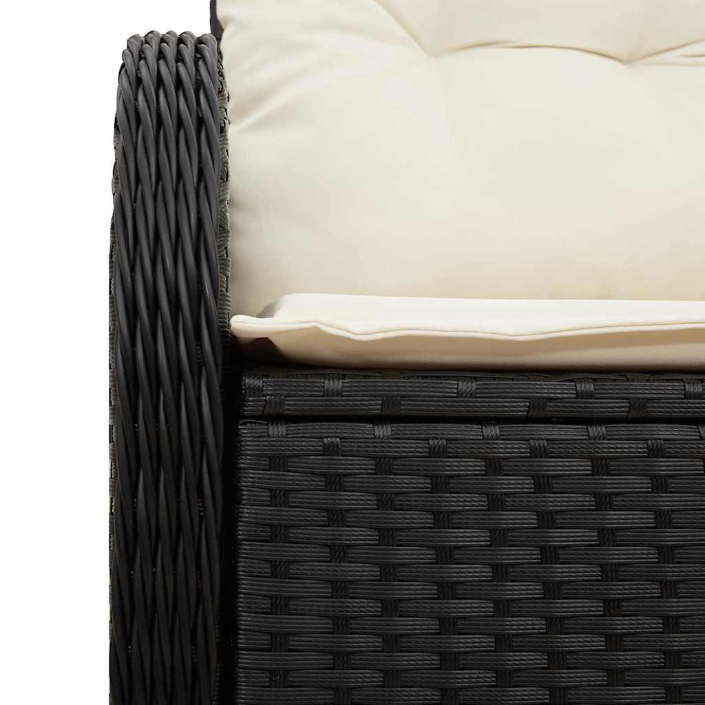 Gartensofa mit Kissen Schwarz 121 x 62 x 69cm Poly-Rattan
