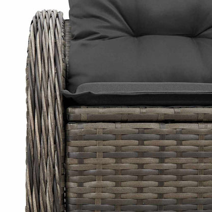 Gartensofa mit Kissen Grau 121 x 62 x 69cm Poly-Rattan