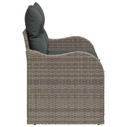 Gartensofa mit Kissen Grau 121 x 62 x 69cm Poly-Rattan
