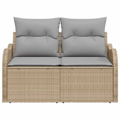 Gartensofa mit Kissen Beige 121 x 62 x 69cm Poly-Rattan