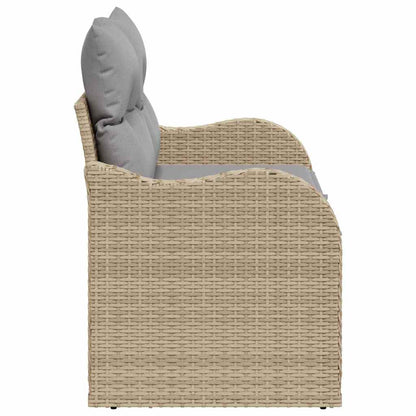 Gartensofa mit Kissen Beige 121 x 62 x 69cm Poly-Rattan