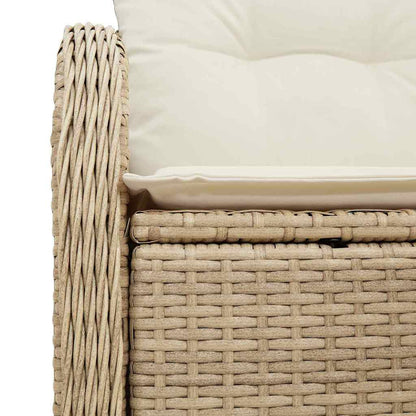 Gartensofa mit Kissen Beige 121 x 62 x 69cm Poly-Rattan