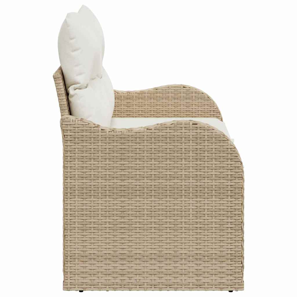 Gartensofa mit Kissen Beige 121 x 62 x 69cm Poly-Rattan