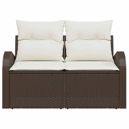 Gartensofa mit Kissen Braun 124 x 62 x 69cm Poly-Rattan