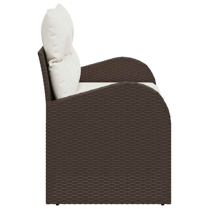 Gartensofa mit Kissen Braun 124 x 62 x 69cm Poly-Rattan