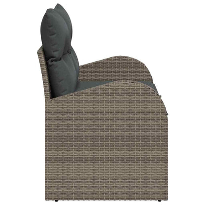 Gartensofa mit Kissen Grau 124 x 62 x 69cm Poly-Rattan