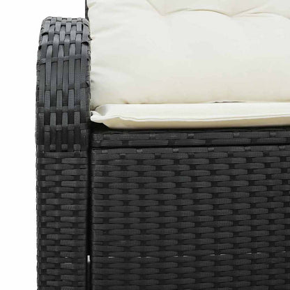 Gartensofa mit Kissen Schwarz 124 x 62 x 69cm Poly-Rattan