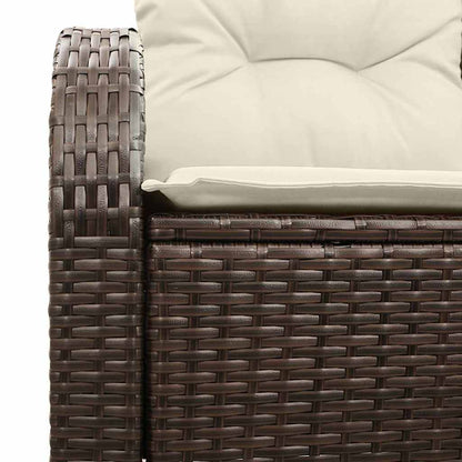 Gartensofa mit Kissen Braun 124 x 62 x 69cm Poly-Rattan
