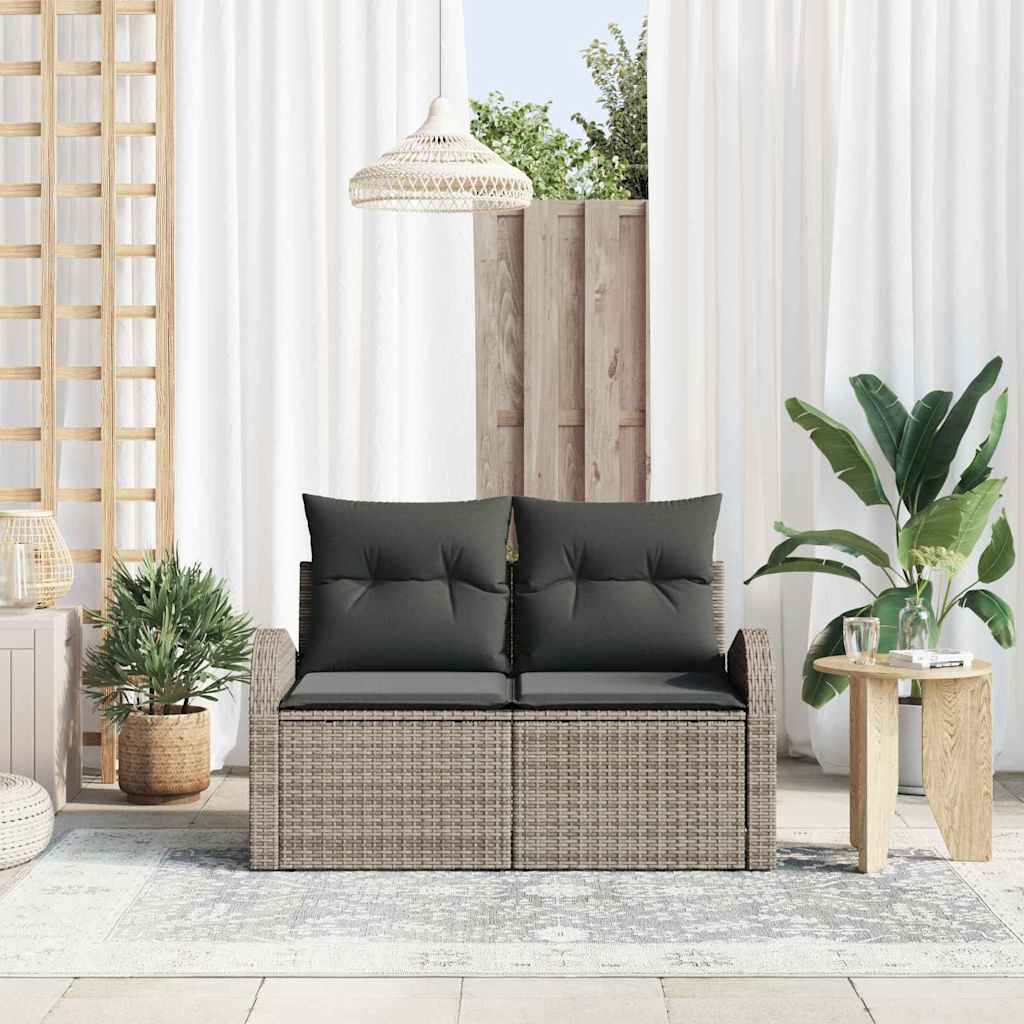 vidaXL Gartensofa Grau 124 x 62 x 69cm Poly-Rattan