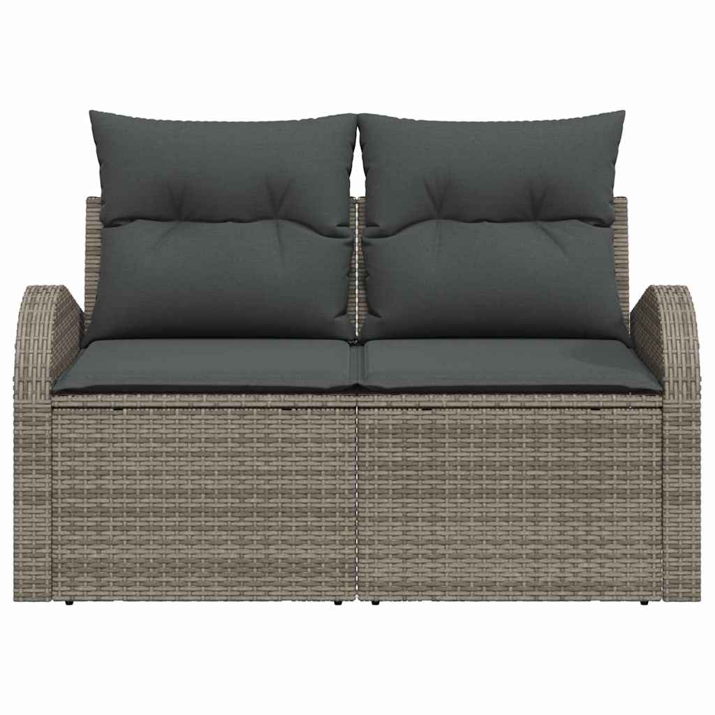vidaXL Gartensofa Grau 124 x 62 x 69cm Poly-Rattan