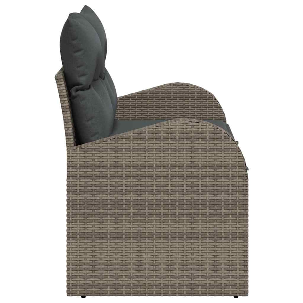 vidaXL Gartensofa Grau 124 x 62 x 69cm Poly-Rattan