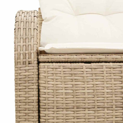 Gartensofa mit Kissen Beige 124 x 62 x 69cm Poly-Rattan