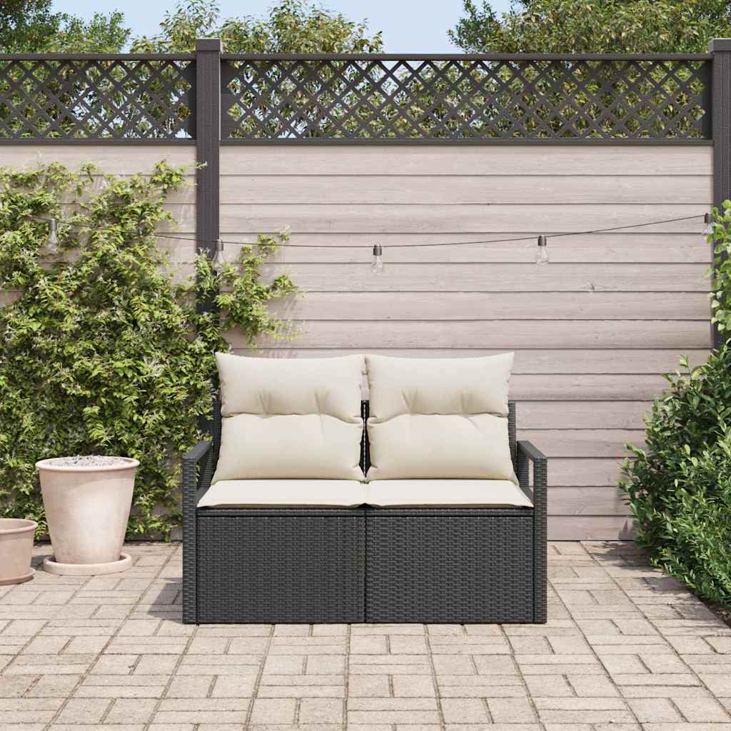 Garten-Sofa mit Kissen 120 x 62 x 69 cm Poly-Rattan