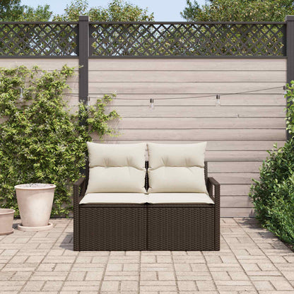 Garten-Sofa mit Kissen 120 x 62 x 69 cm Poly-Rattan