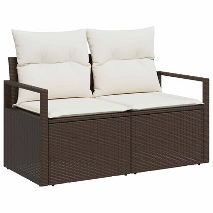 Garten-Sofa mit Kissen 120 x 62 x 69 cm Poly-Rattan