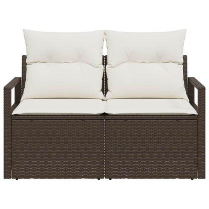 Garten-Sofa mit Kissen 120 x 62 x 69 cm Poly-Rattan