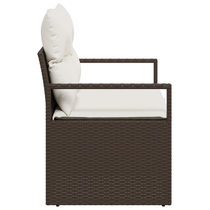 Garten-Sofa mit Kissen 120 x 62 x 69 cm Poly-Rattan