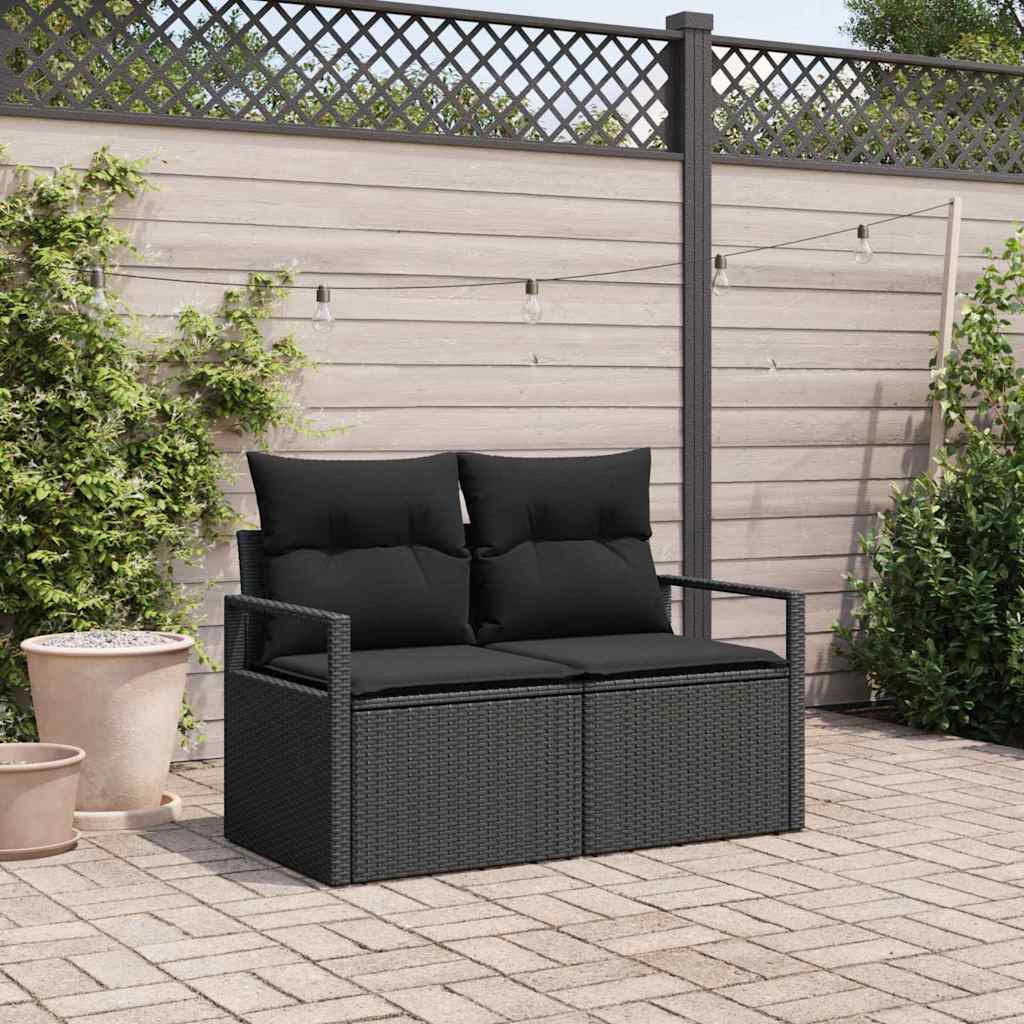 Garten-Sofa mit Kissen 120 x 62 x 69 cm Poly-Rattan