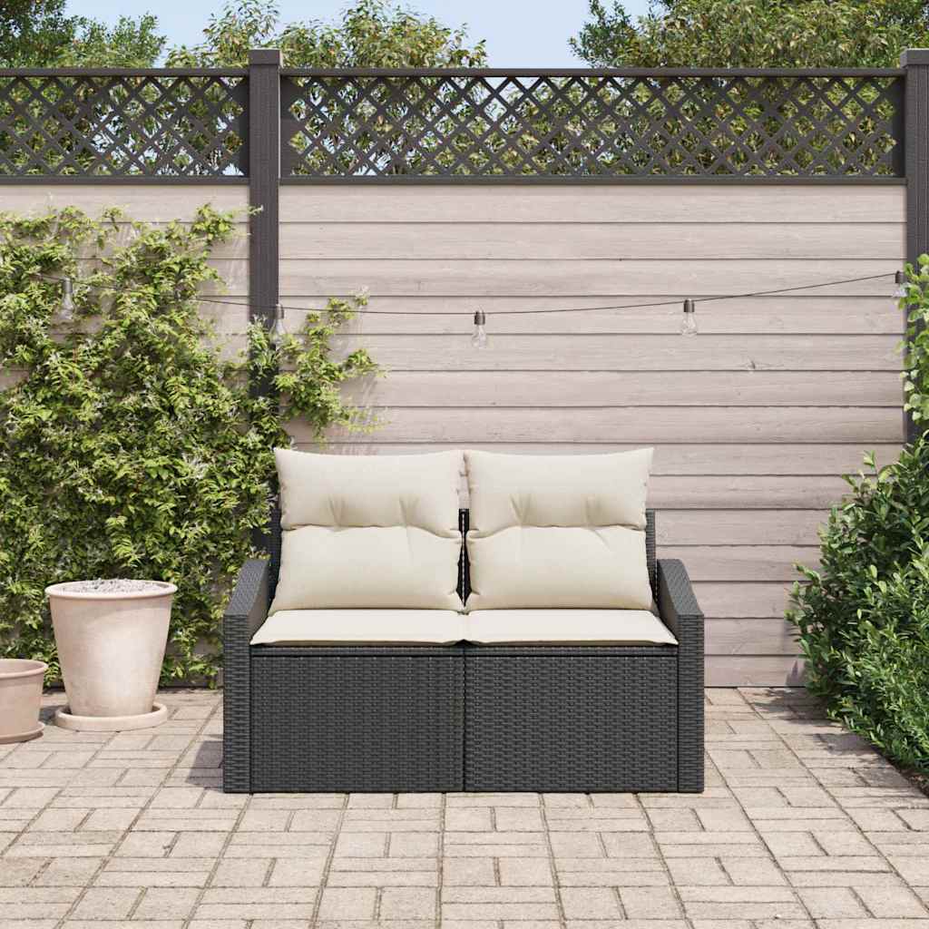 Garten-Sofa mit Kissen 123 x 62 x 69 cm Poly-Rattan