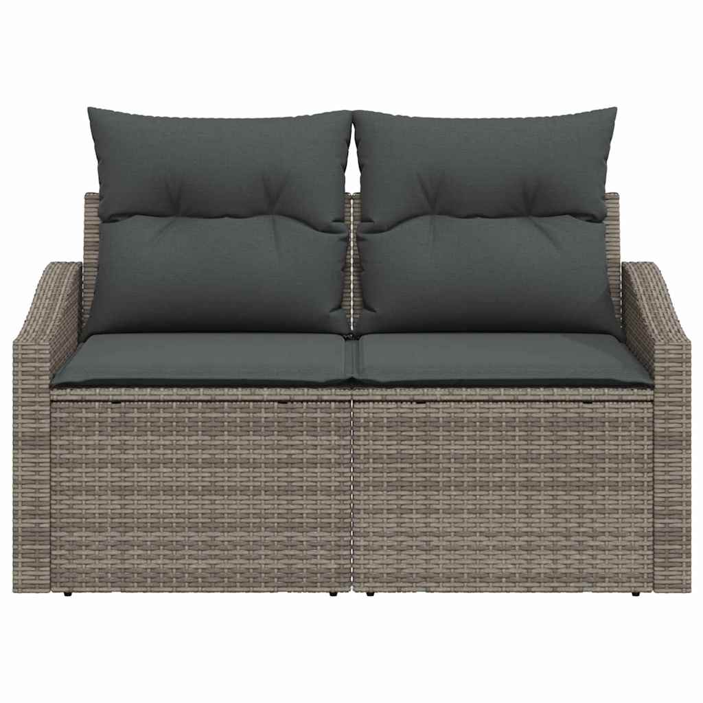 Garten-Sofa mit Kissen 123 x 62 x 69 cm Poly-Rattan