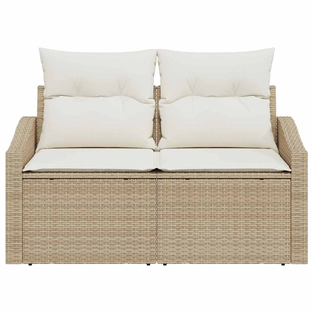 Garten-Sofa mit Kissen 123 x 62 x 69 cm Poly-Rattan