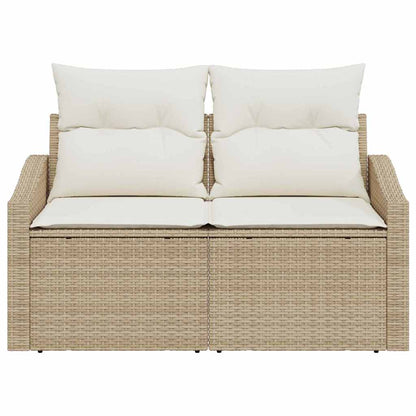 Garten-Sofa mit Kissen 123 x 62 x 69 cm Poly-Rattan