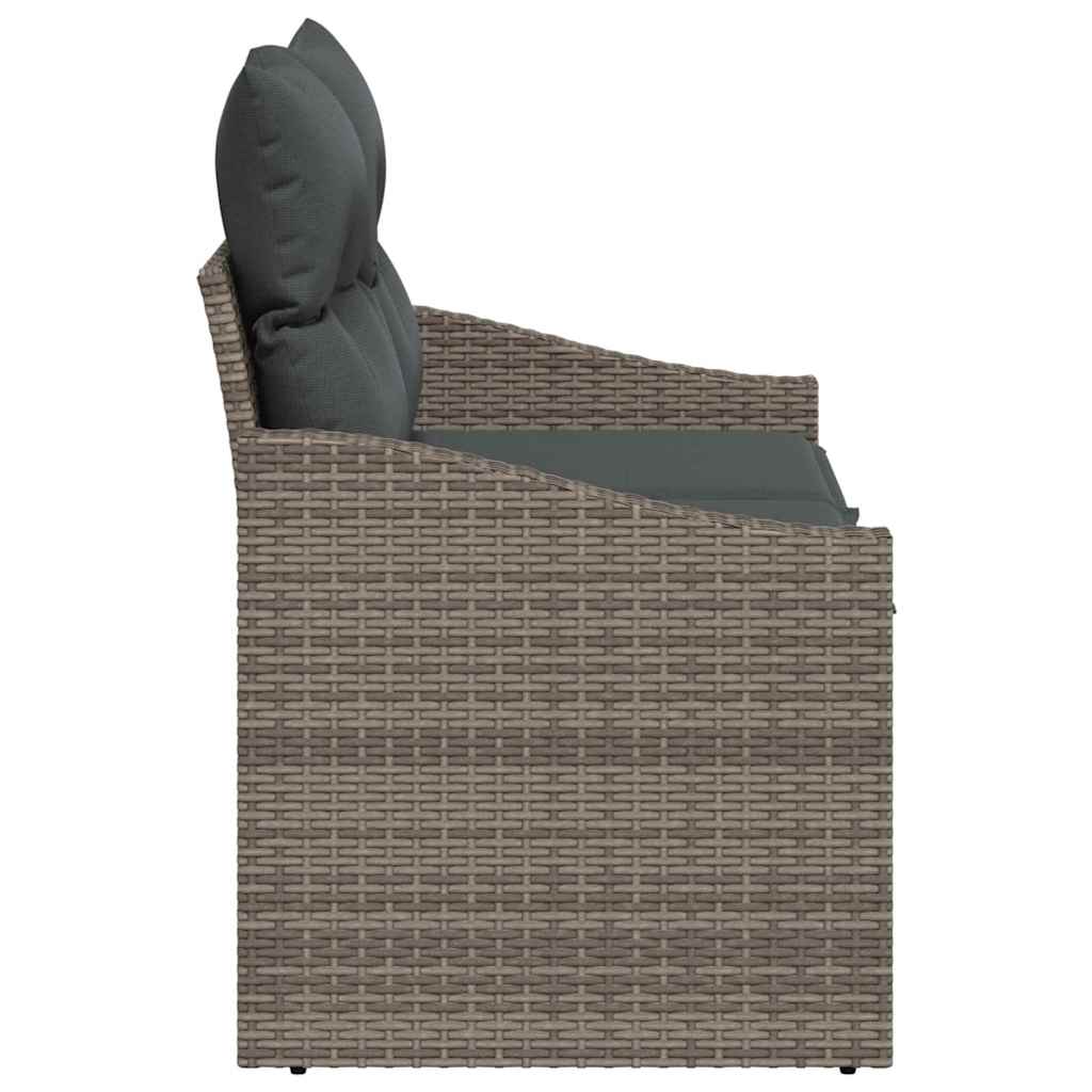 Garten-Sofa mit Kissen 123 x 62 x 69 cm Poly-Rattan
