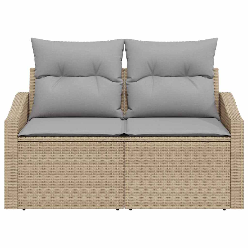 Garten-Sofa mit Kissen 123 x 62 x 69 cm Poly-Rattan