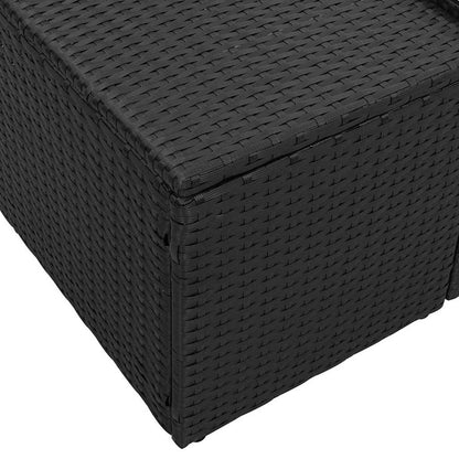 Gartensofa mit Kissen Schwarz 184 x 62 x 69 cm Poly-Rattan