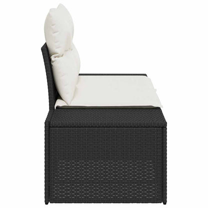 Gartensofa mit Kissen Schwarz 184 x 62 x 69 cm Poly-Rattan