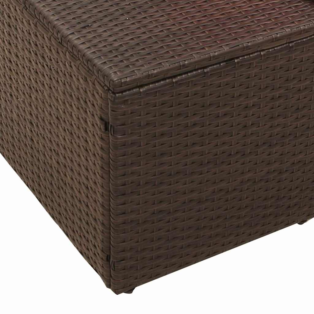 Gartensofa mit Kissen Braun 184 x 62 x 69 cm Poly-Rattan