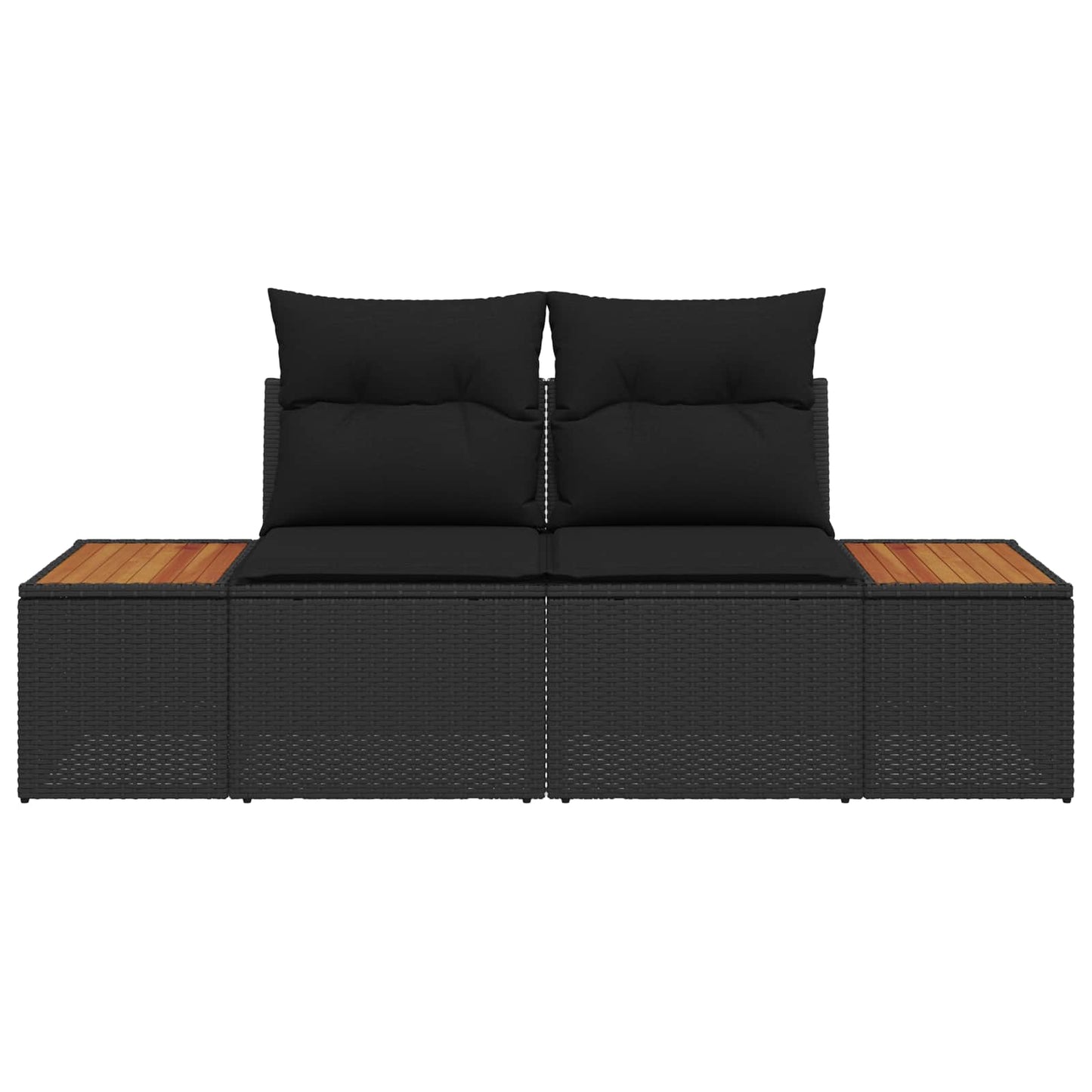 vidaXL Gartensofa Schwarz 184 x 62 x 85cm Poly-Rattan