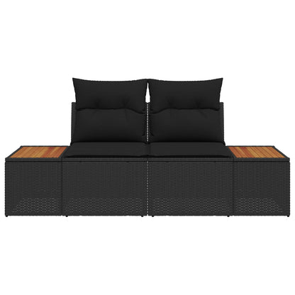 vidaXL Gartensofa Schwarz 184 x 62 x 85cm Poly-Rattan