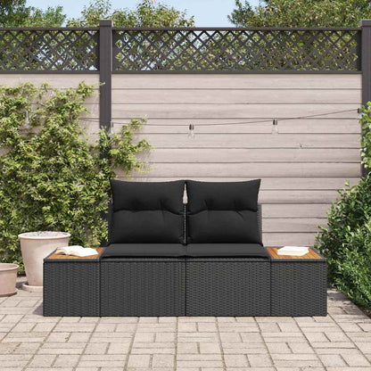 vidaXL Gartensofa Schwarz 184 x 62 x 85cm Poly-Rattan