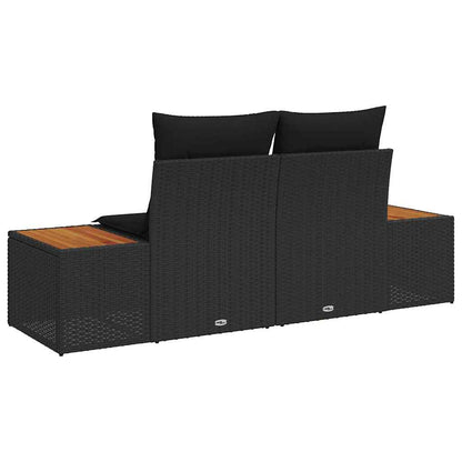 vidaXL Gartensofa Schwarz 184 x 62 x 85cm Poly-Rattan
