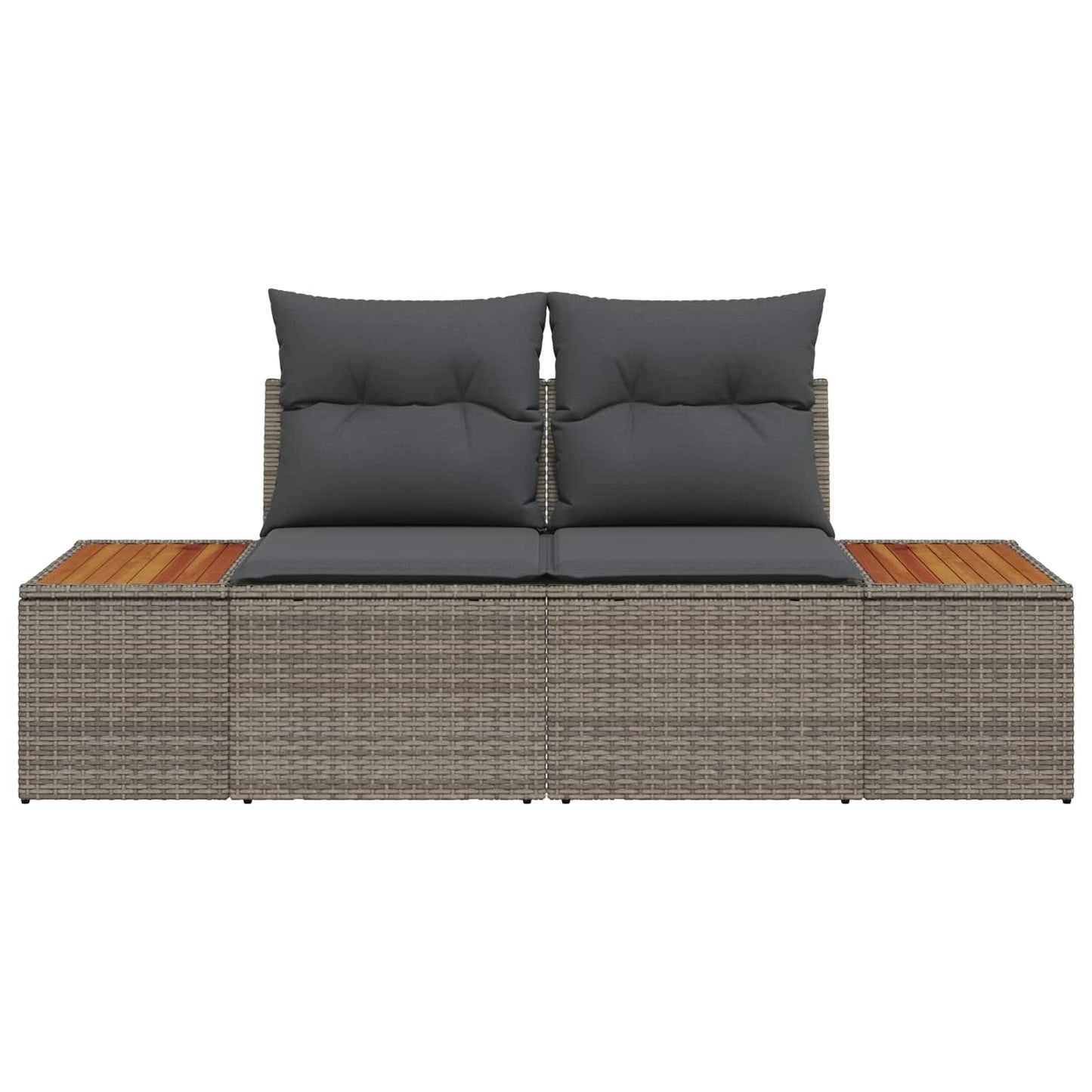 vidaXL Gartensofa Grau 184 x 62 x 85cm Poly-Rattan