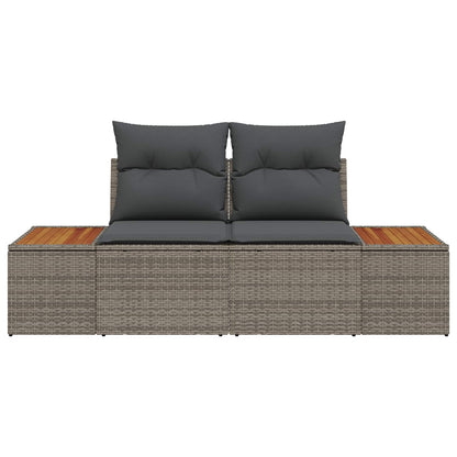 vidaXL Gartensofa Grau 184 x 62 x 85cm Poly-Rattan