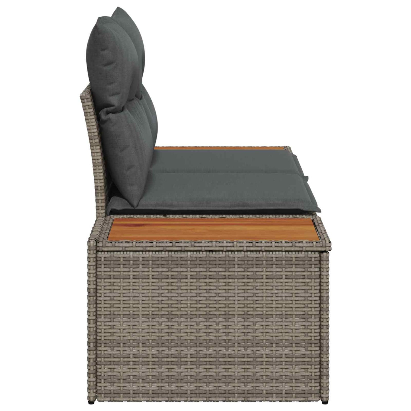 vidaXL Gartensofa Grau 184 x 62 x 85cm Poly-Rattan