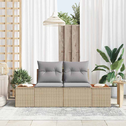 vidaXL Gartensofa Beige 184 x 62 x 85cm Poly-Rattan