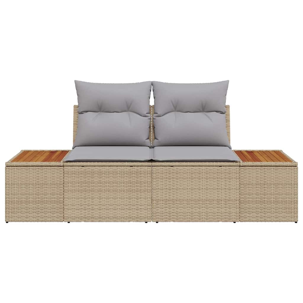 vidaXL Gartensofa Beige 184 x 62 x 85cm Poly-Rattan