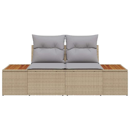 vidaXL Gartensofa Beige 184 x 62 x 85cm Poly-Rattan