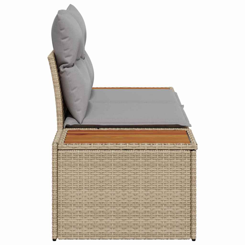 vidaXL Gartensofa Beige 184 x 62 x 85cm Poly-Rattan